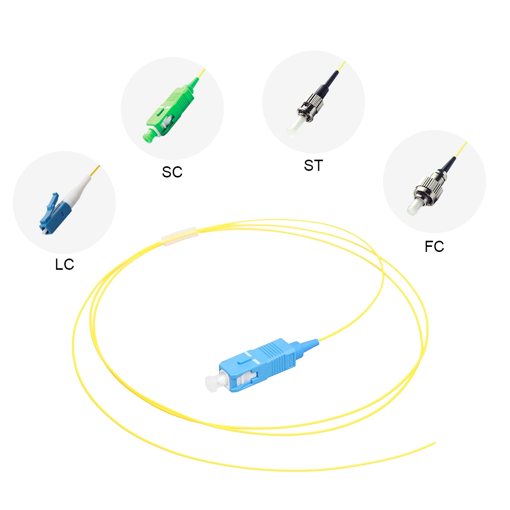 0.9mm G657A1 Sm Sx Fiber Optic Pigtail 1m Sc Pigtail Singlemode Fiber Sc/Upc Pigtail